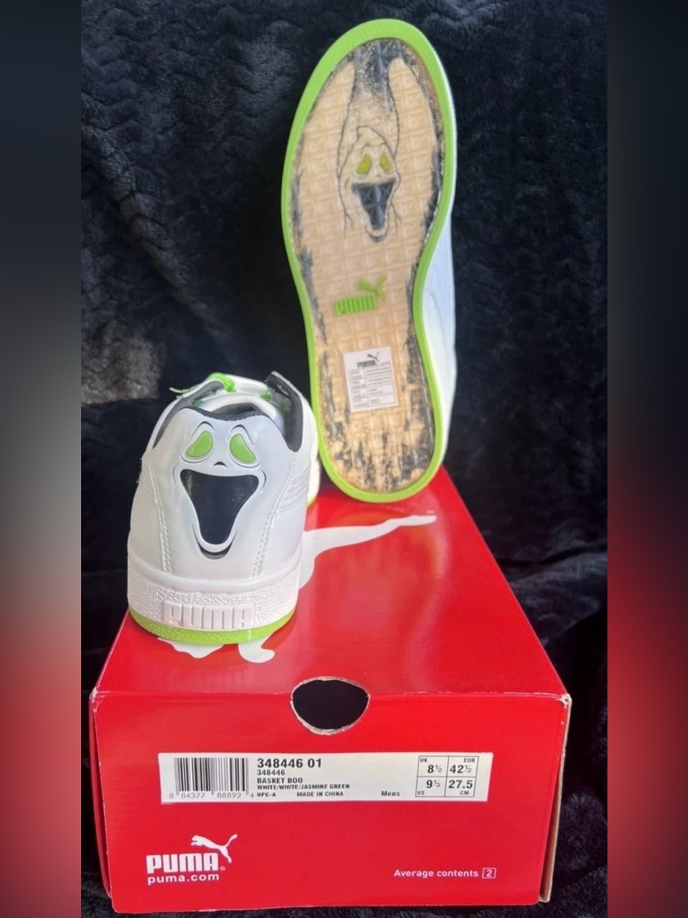 NWT 2009 PUMA Basket BOO Halloween Skeleton Glow Limited Edition Men's Sz 9.5 Bx